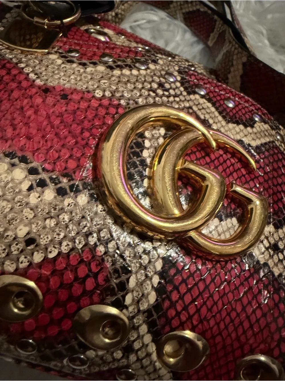 GUCCI Snakeskin Large Arli Top Handle and Shoulder Bag Limited Edition - Picture 6 of 16